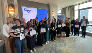 The 2025 BISA prize winners at the prize giving ceremony in Belfast